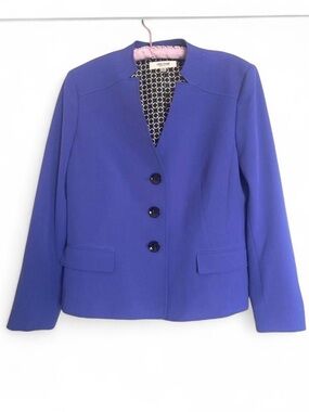 Jones Studio Women's Royal Blue Tailored Three-Button Blazer